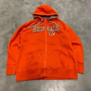 Vintage y2k 90s Cincinnati bengals spellout zip up nfl football hoodie